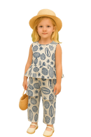 Conjunto Verão estampado Blusa + calça