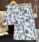 Conjunto Verão estampado Blusa + calça