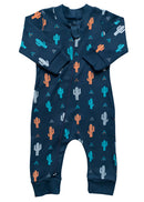 Macacão Bebê Algodão Marinho Cacto