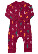 Macacão Bebê Algodão Bordô Cacto