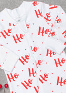 Macacão Bebê Algodão Branco Natal Ho Ho Ho